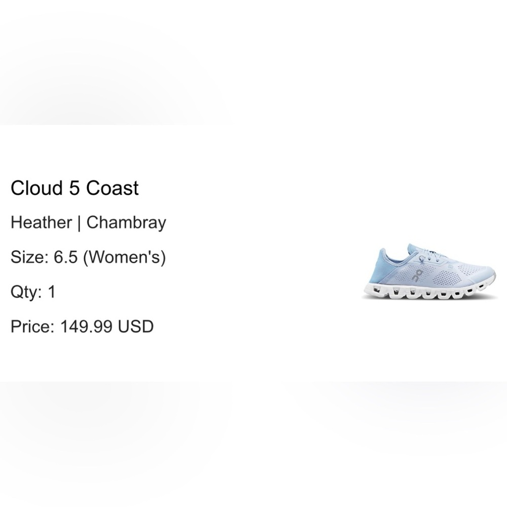 Cloud 5 coast size 6.5 slip on
